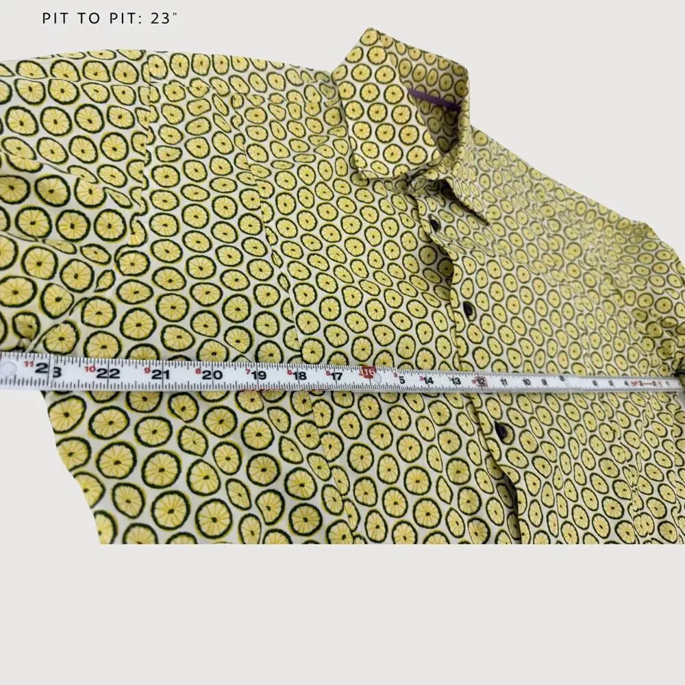 Coton Doux Paris Lemon Print Button Up 43 L - Picture 7 of 9
